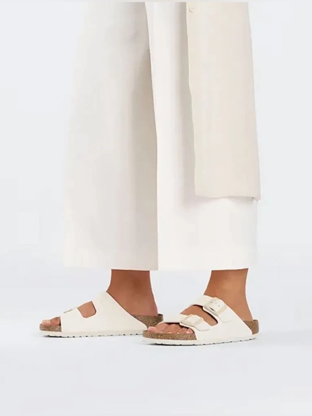 Birkenstock Womens Arizona Sandals Eggshell narrow fit